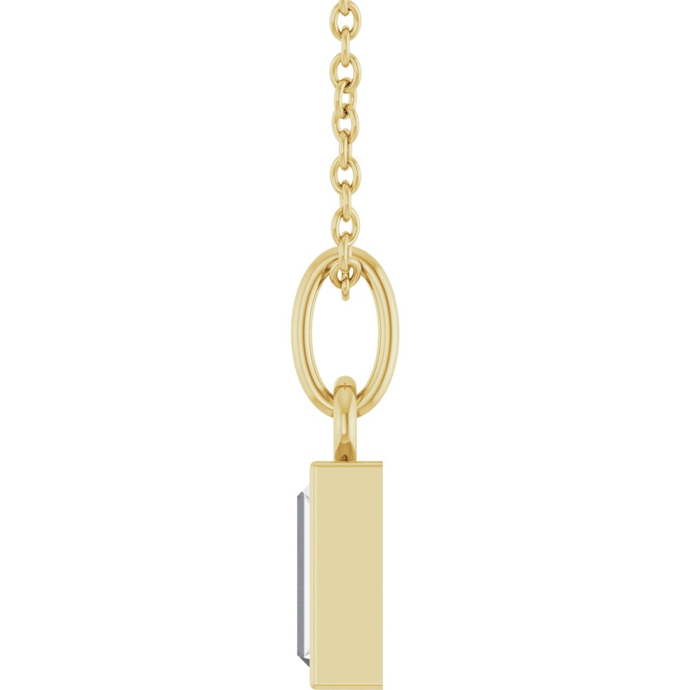 14K Yellow Gold 3/8 CT Lab-Grown Diamond Bezel-Set 16-18" Necklace