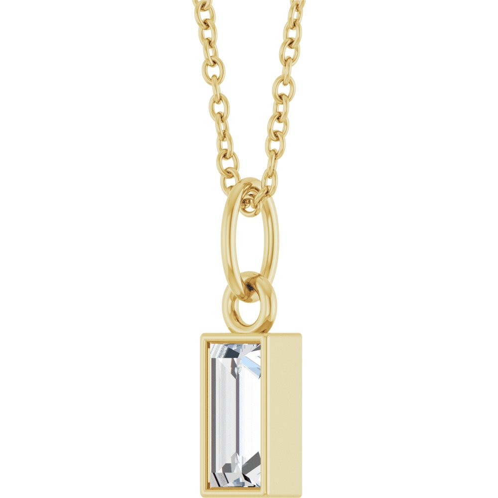 14K Yellow Gold 3/8 CT Lab-Grown Diamond Bezel-Set 16-18" Necklace