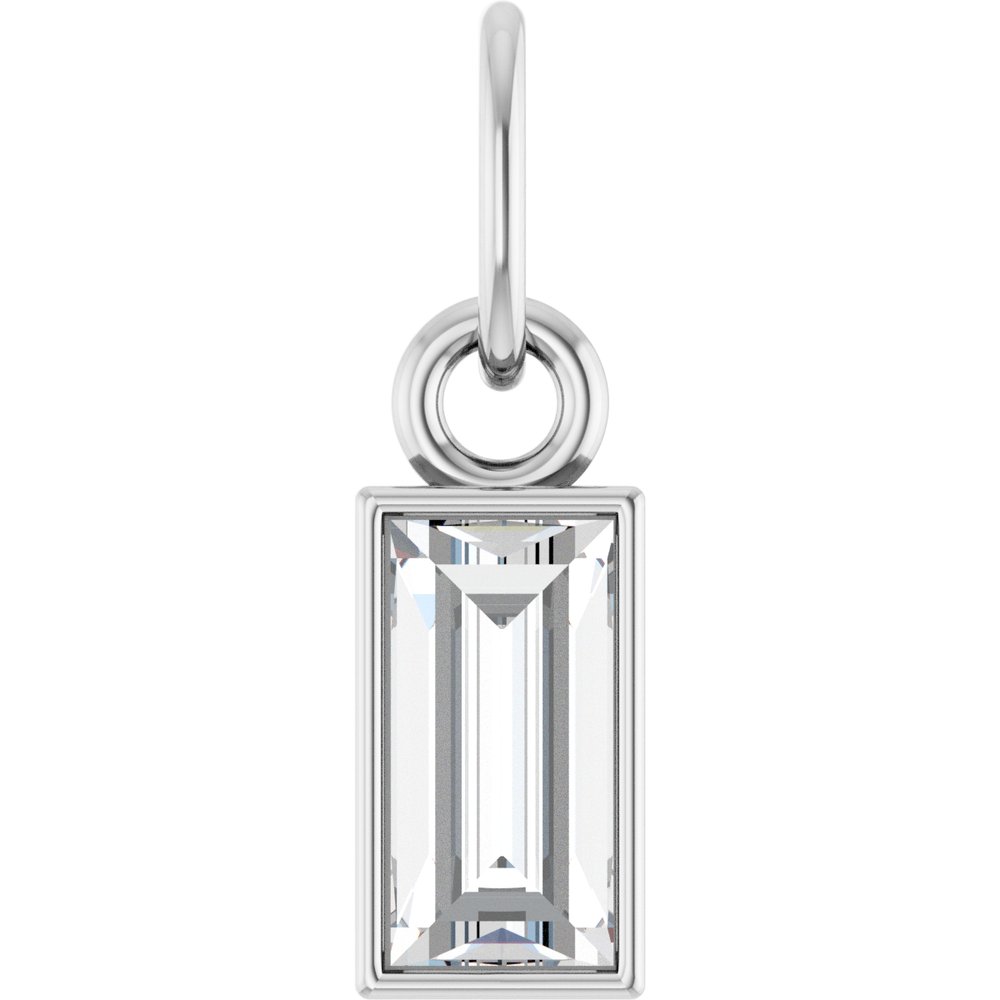 14K White Gold 3/8 CT Lab-Grown Diamond Bezel-Set Pendant