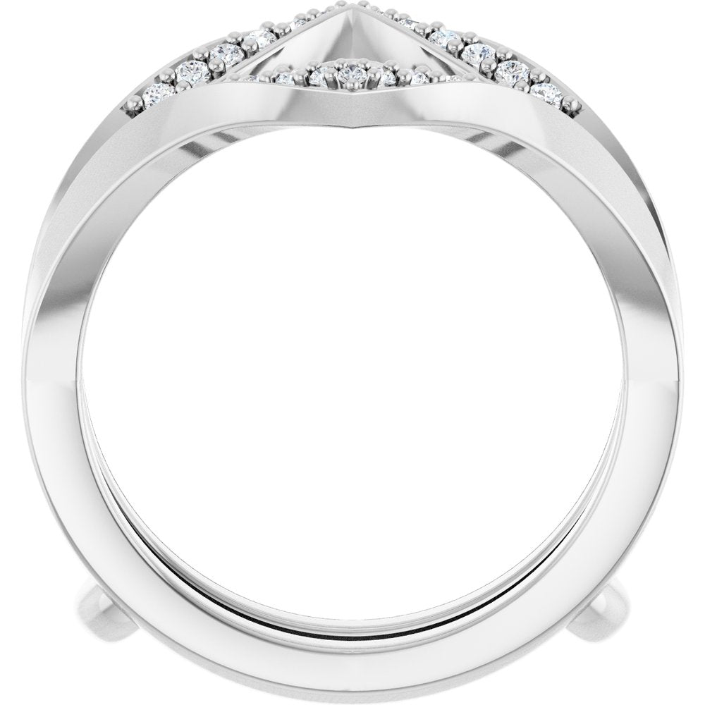 14K White Gold 1/6 CTW Natural Diamond Ring Guard