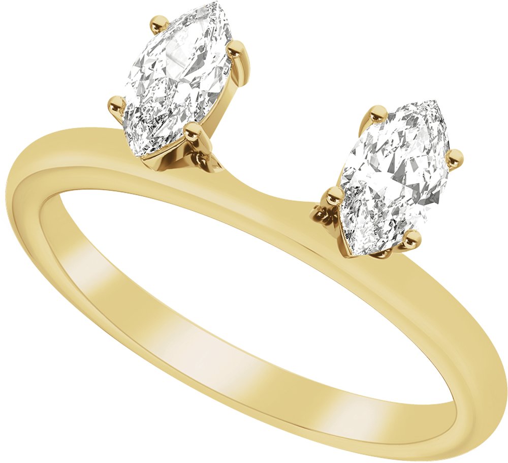 14K Yellow Gold 1/2 CTW Lab-Grown Diamond Wrap-Style Ring Enhancer