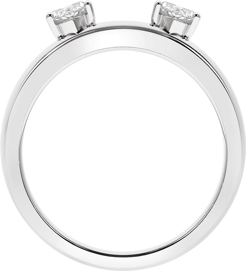 14K White 1/2 CTW Lab-Grown Diamond Wrap-Style Ring Enhancer