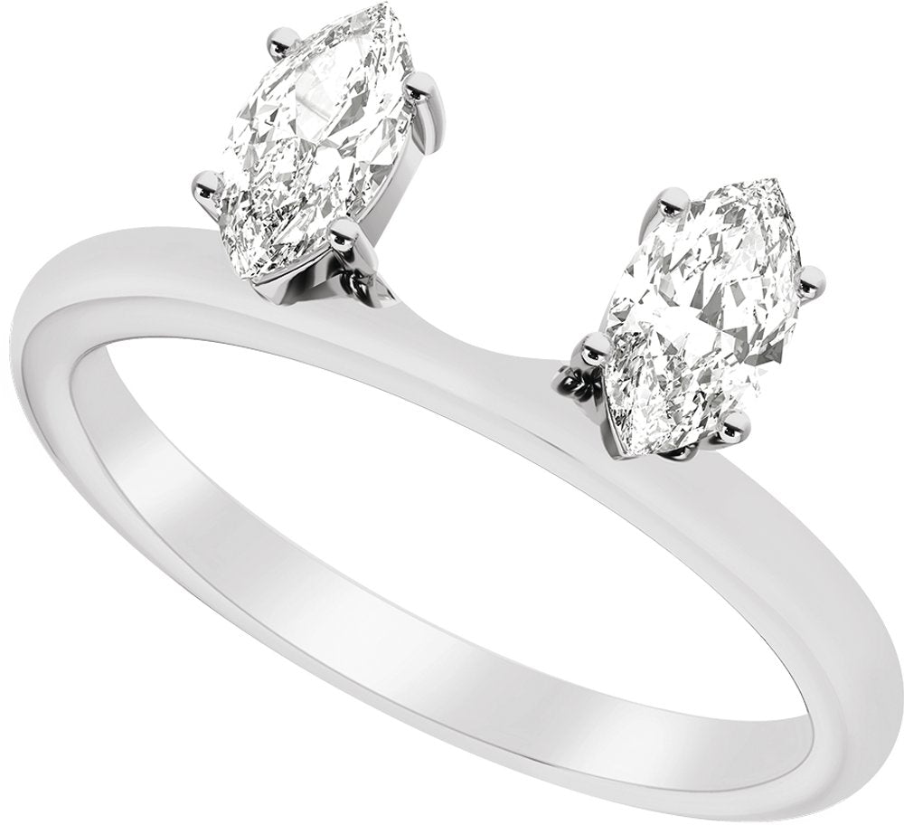 14K White Gold 1/2 CTW Lab-Grown Diamond Wrap-Style Ring Enhancer