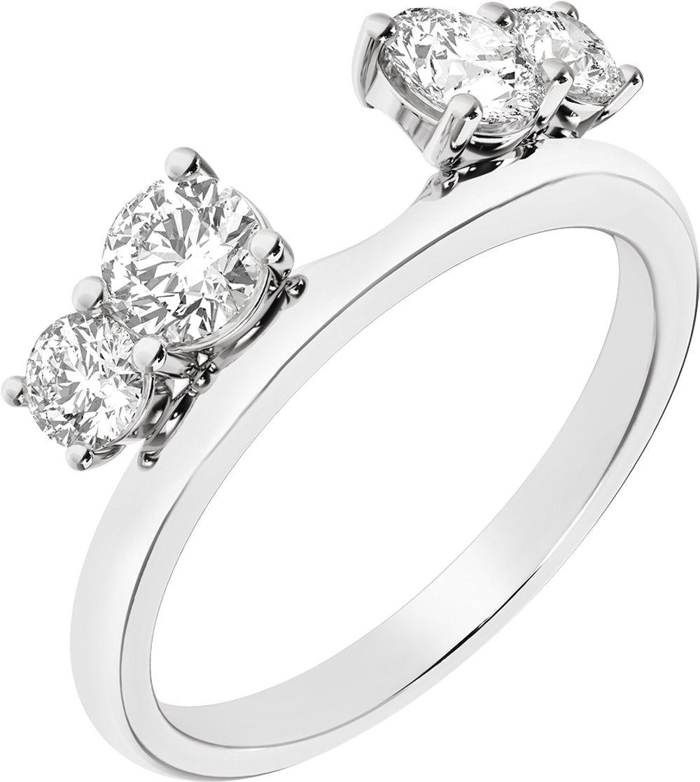 14K White 1 CTW Lab-Grown Diamond Wrap-Style Ring Enhancer