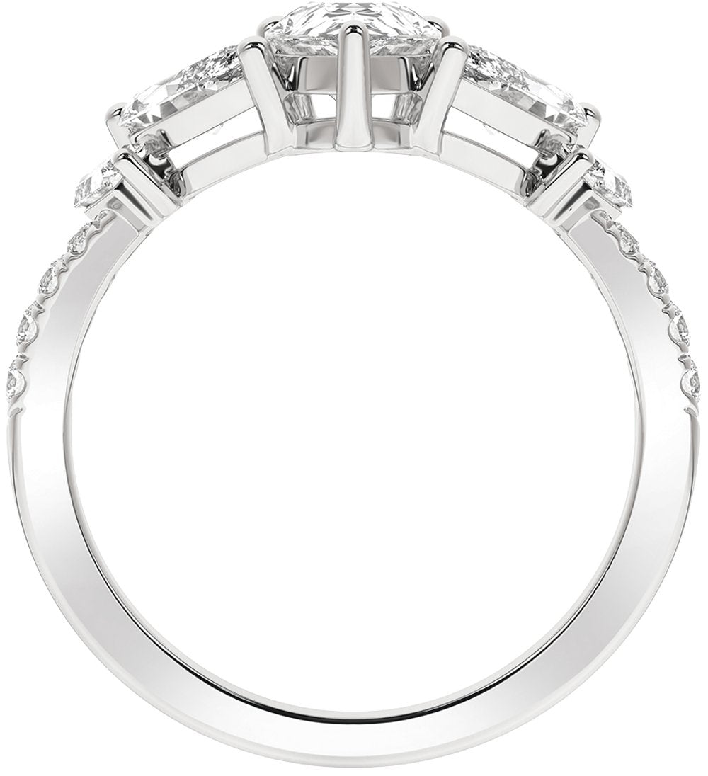 14K White Gold 1 1/2CTW Lab-Grown Diamond Contour Band
