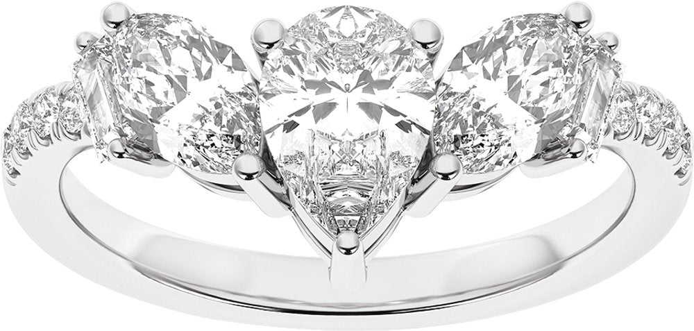 14K White Gold 1 1/2CTW Lab-Grown Diamond Contour Band
