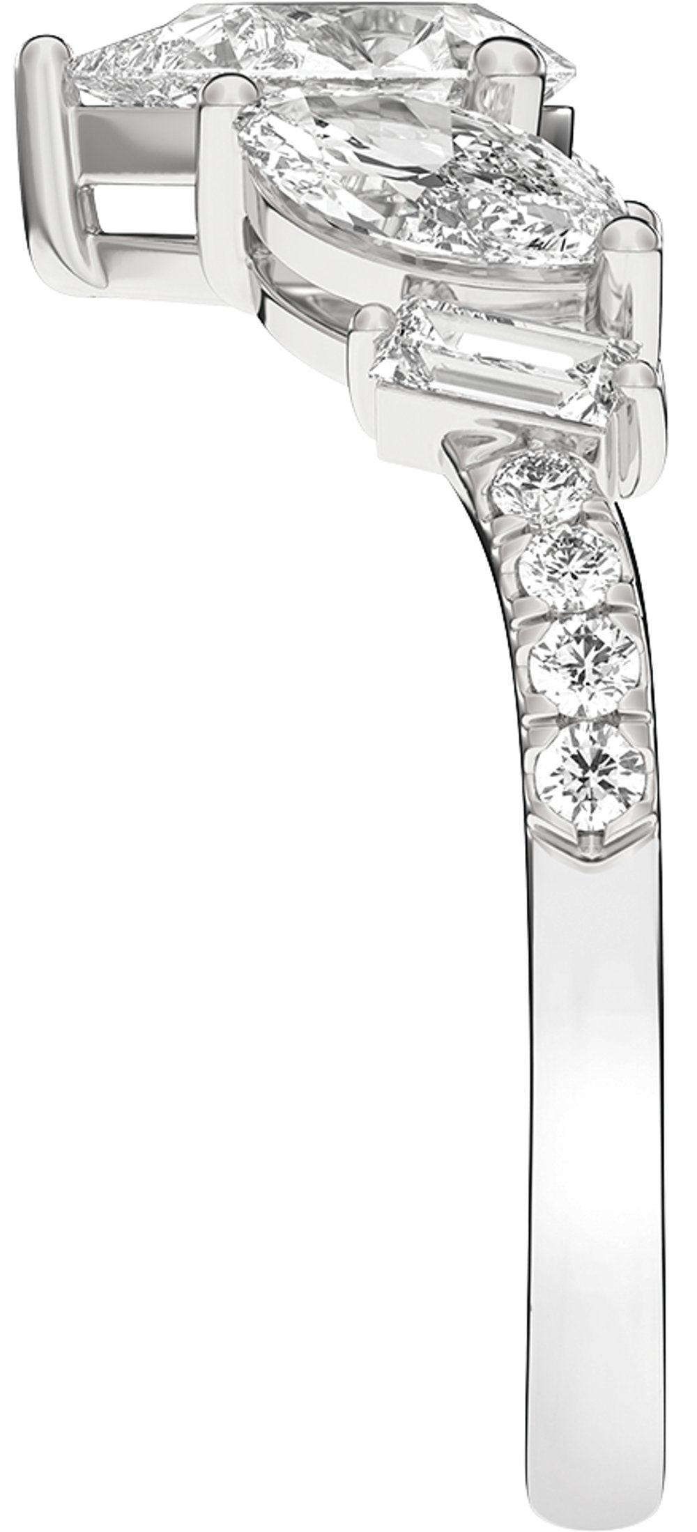 14K White Gold 1 1/2CTW Lab-Grown Diamond Contour Band