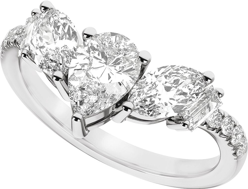 14K White Gold 1 1/2CTW Lab-Grown Diamond Contour Band