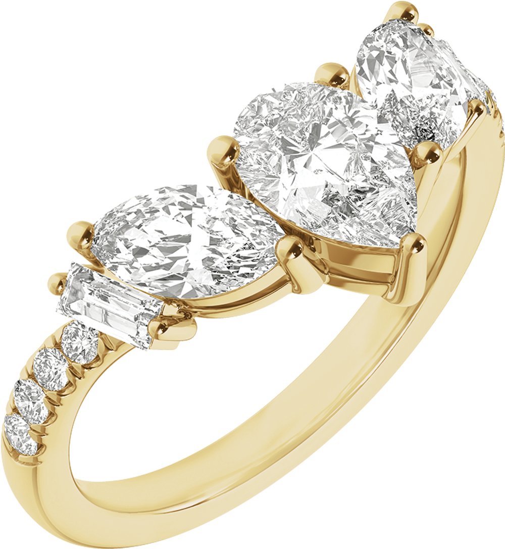 14K Yellow Gold 1 1/2CTW Lab-Grown Diamond Contour Band