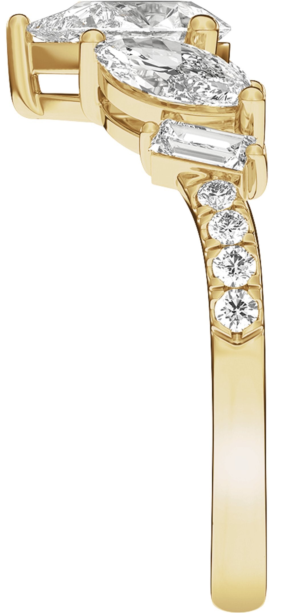 14K Yellow Gold 1 1/2CTW Lab-Grown Diamond Contour Band