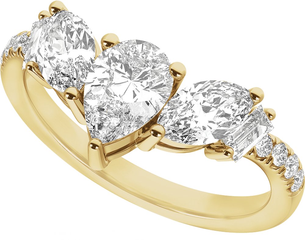 14K Yellow Gold 1 1/2CTW Lab-Grown Diamond Contour Band