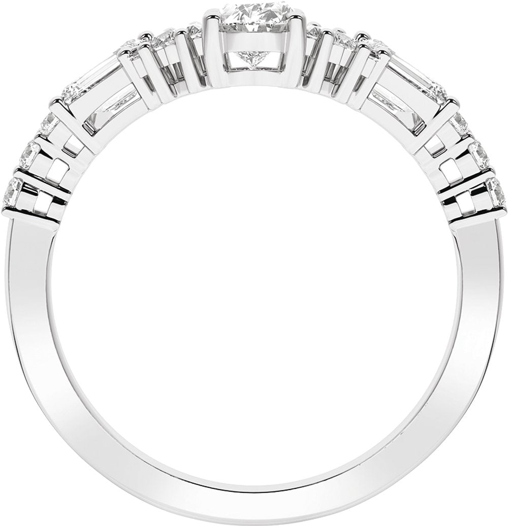 14K White Gold 1 CTW Lab-Grown Diamond Contour Band