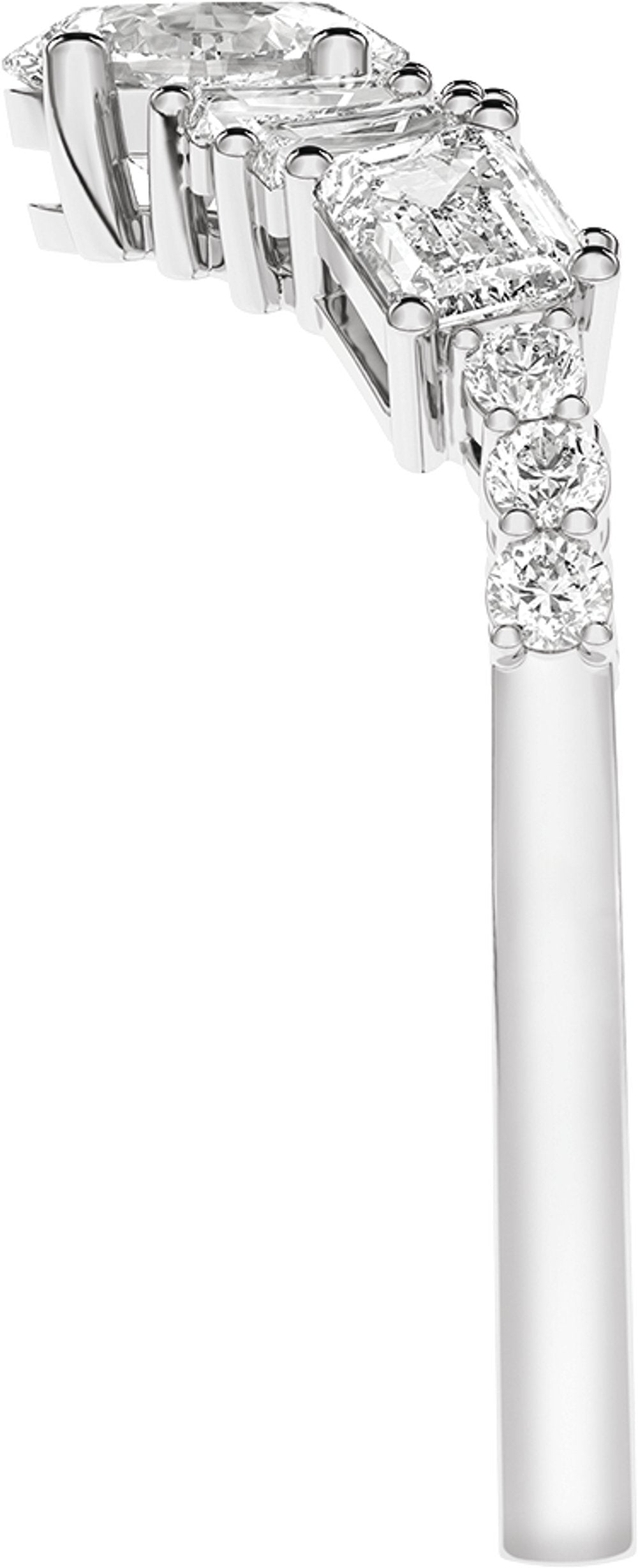 14K White Gold 1 CTW Lab-Grown Diamond Contour Band