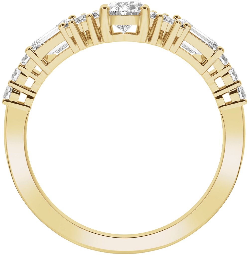 14K Yellow Gold 1 CTW Lab-Grown Diamond Contour Band