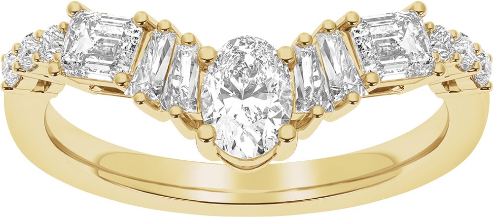14K Yellow Gold 1 CTW Lab-Grown Diamond Contour Band