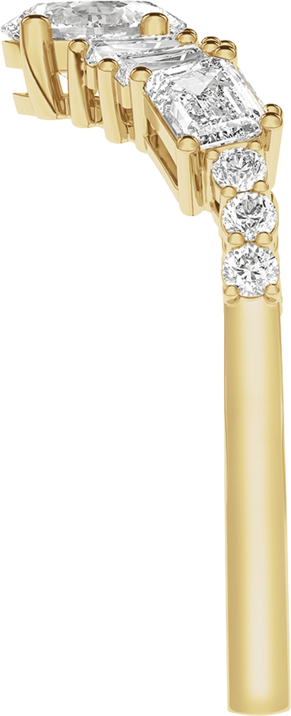14K Yellow Gold 1 CTW Lab-Grown Diamond Contour Band