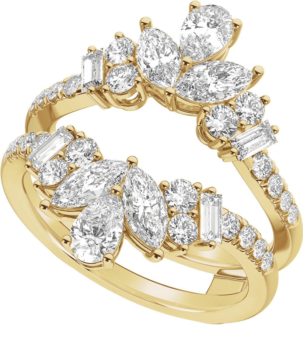 14K Yellow 2 CTW Lab-Grown Diamond Ring Guard