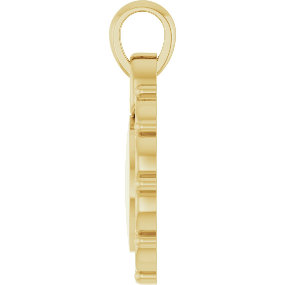 14K Yellow Gold Engravable Scroll Pendant