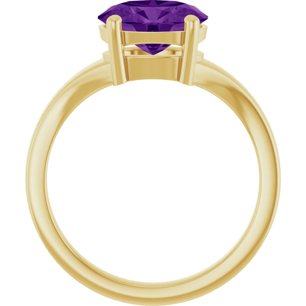 14K Yellow Gold Natural Amethyst Ring
