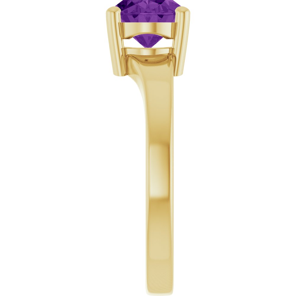 14K Yellow Gold Natural Amethyst Ring