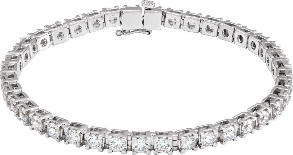 14K White Gold 6 CTW Lab-Grown Diamond Line 7 1/4" Bracelet