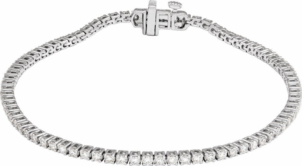 14K White Gold 2 CTW Lab-Grown Diamond Line 7" Bracelet