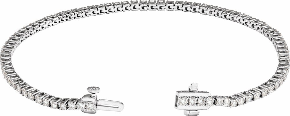 Sterling Silver 2 CTW Lab-Grown Diamond Line 7" Bracelet