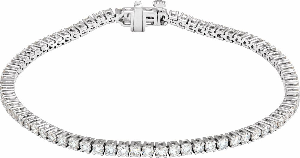 14K White Gold 3 CTW Lab-Grown Diamond Line 7" Bracelet