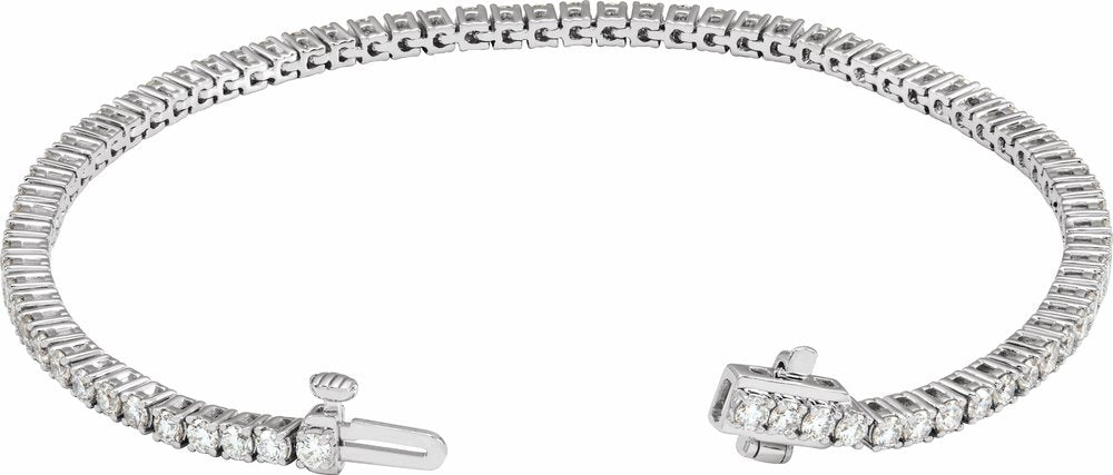 14K White Gold 3 CTW Lab-Grown Diamond Line 7" Bracelet