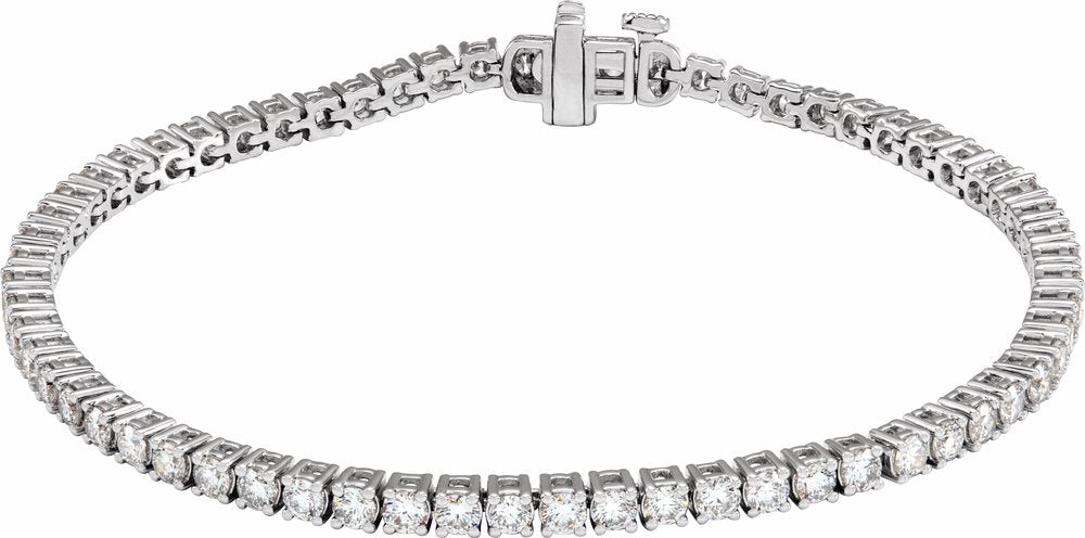 14K White Gold 4 CTW Lab-Grown Diamond Line 7" Bracelet