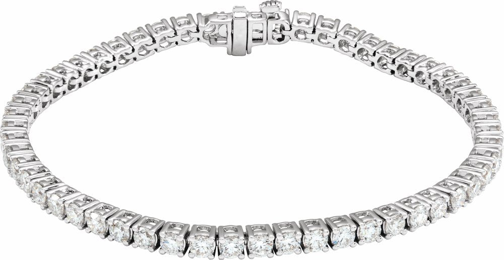 Sterling Silver 5 CTW Lab-Grown Diamond Line 7" Bracelet