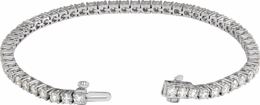 14K White Gold 5 CTW Lab-Grown Diamond Line 7" Bracelet