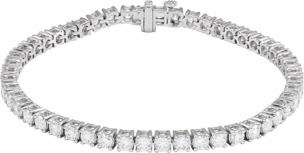 14K White Gold 6 CTW Lab-Grown Diamond Line 7" Bracelet