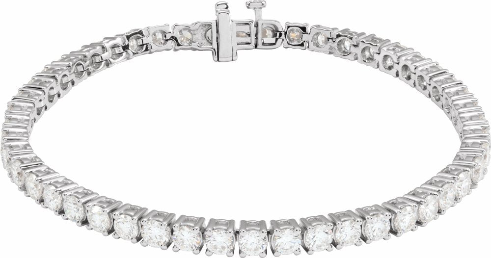 14K White Gold 7 CTW Lab-Grown Diamond Line 7" Bracelet