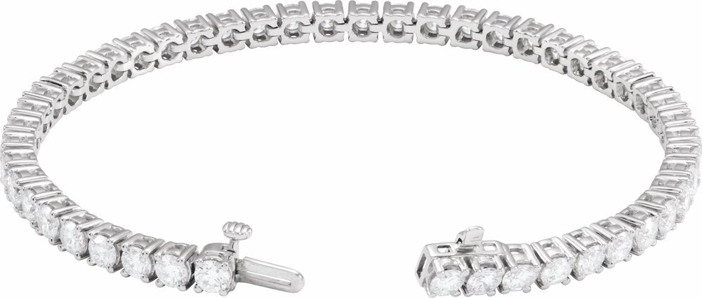 14K White Gold 7 CTW Lab-Grown Diamond Line 7" Bracelet