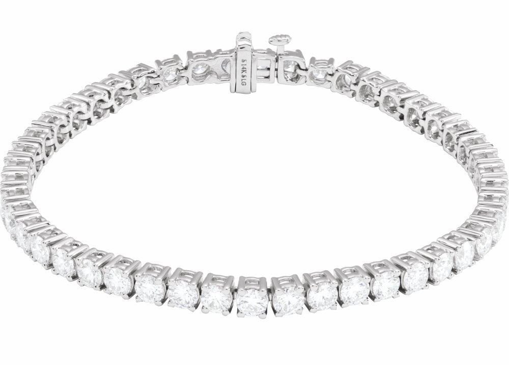 14K White Gold 8 CTW Lab-Grown Diamond Line 7" Bracelet