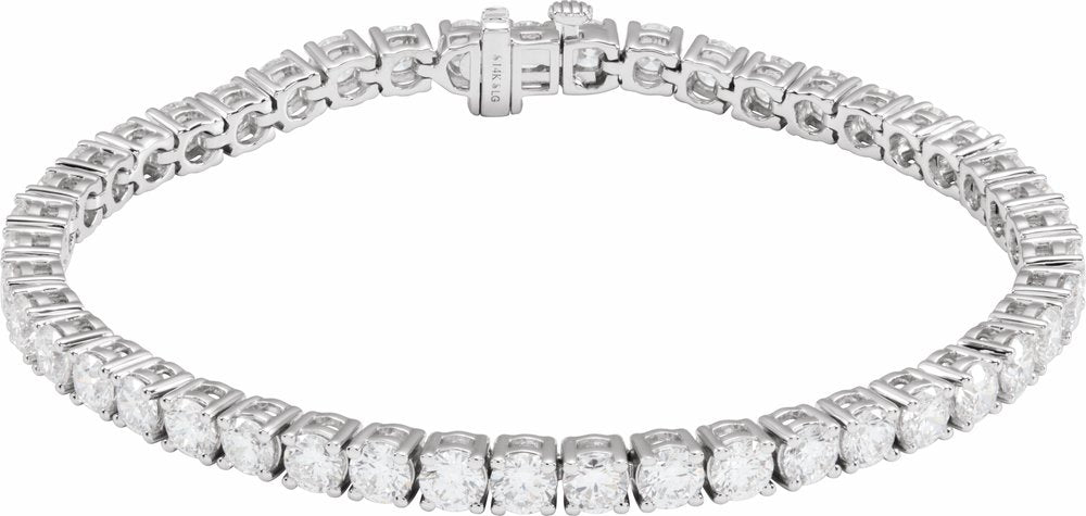 14K White Gold 9 CTW Lab-Grown Diamond Line 7" Bracelet