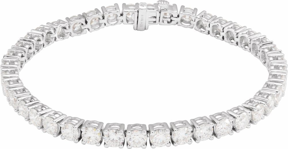 14K White Gold 10 CTW Lab-Grown Diamond Line 7" Bracelet