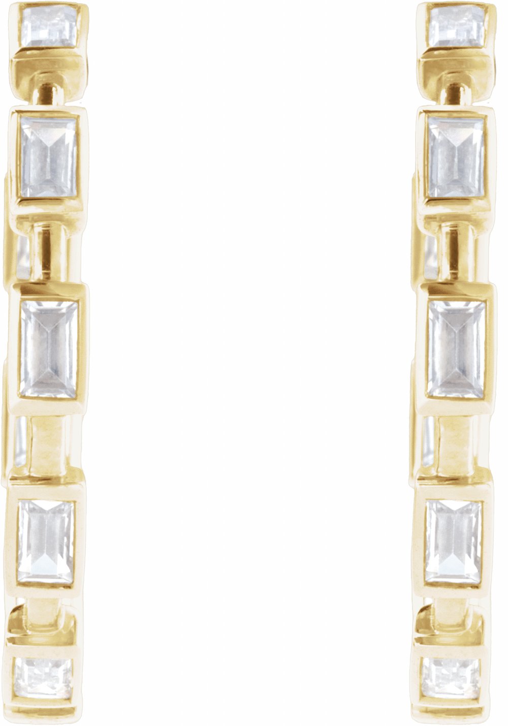 14K Yellow Gold 1 1/4 CTW Lab-Grown Diamond 24.5 mm Hoop Earrings