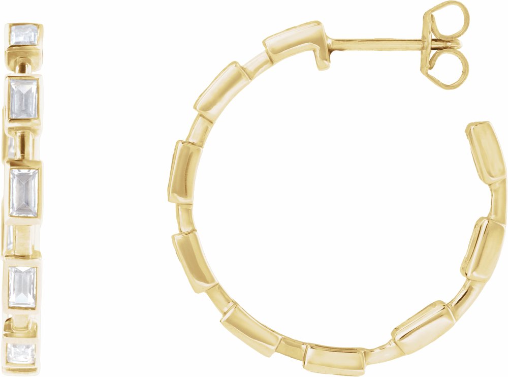 14K Yellow Gold 1 1/4 CTW Lab-Grown Diamond 24.5 mm Hoop Earrings