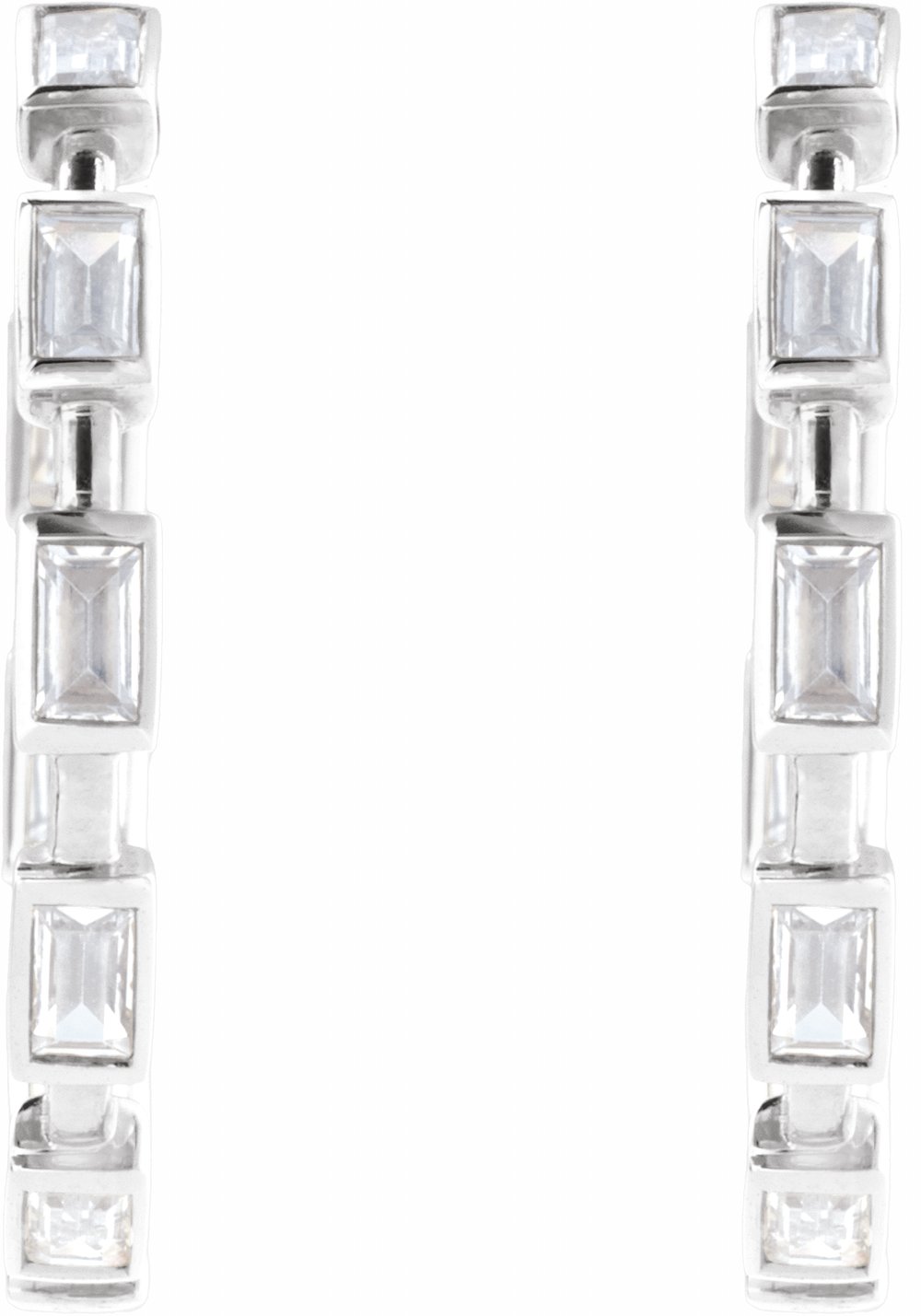 14K White Gold 1 1/4 CTW Lab-Grown Diamond 24.5 mm Hoop Earrings