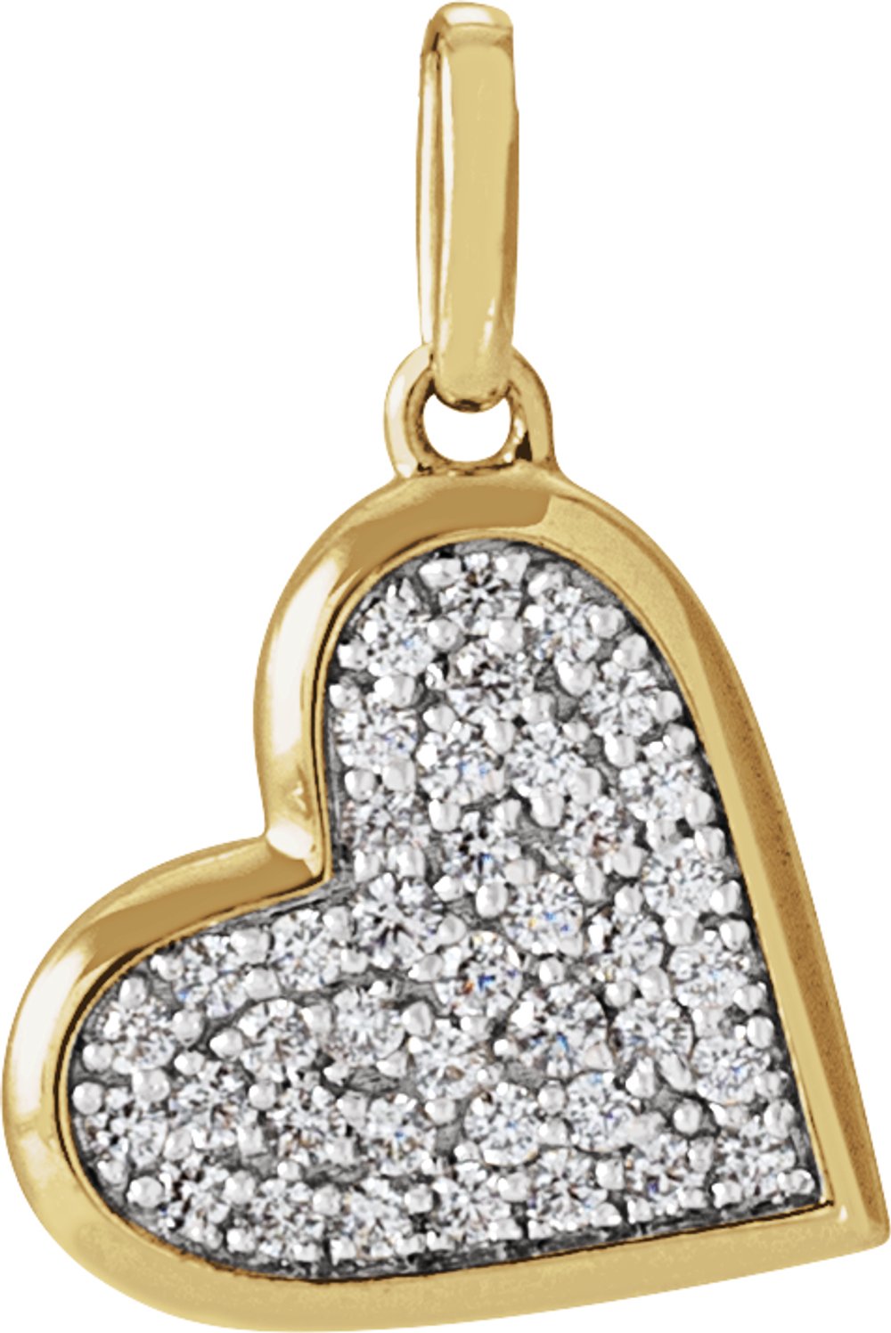 14K Yellow Gold 1/4 CTW Natural Diamond Heart Charm/Pendant