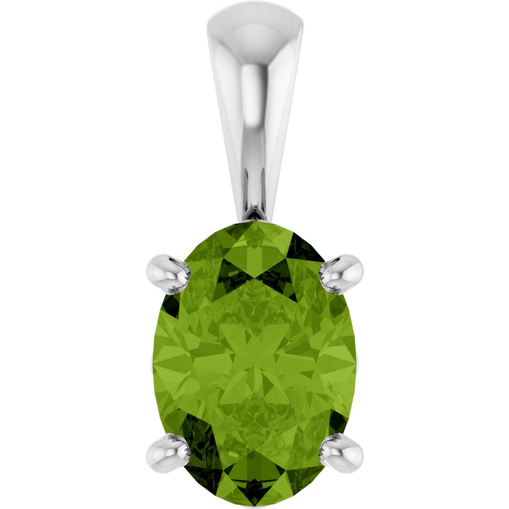 Sterling Silver Natural Peridot Pendant