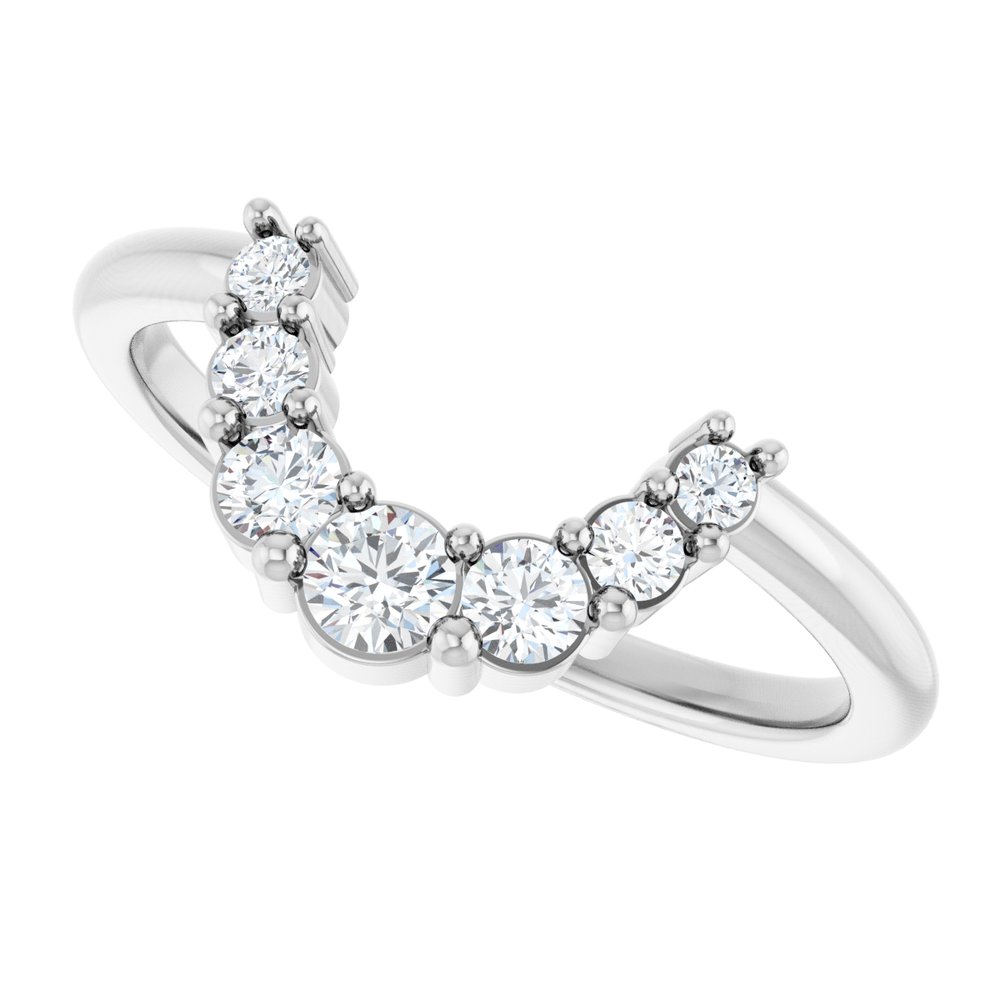 14K White Gold 1/3 CTW Lab-Grown Diamond Contour Band