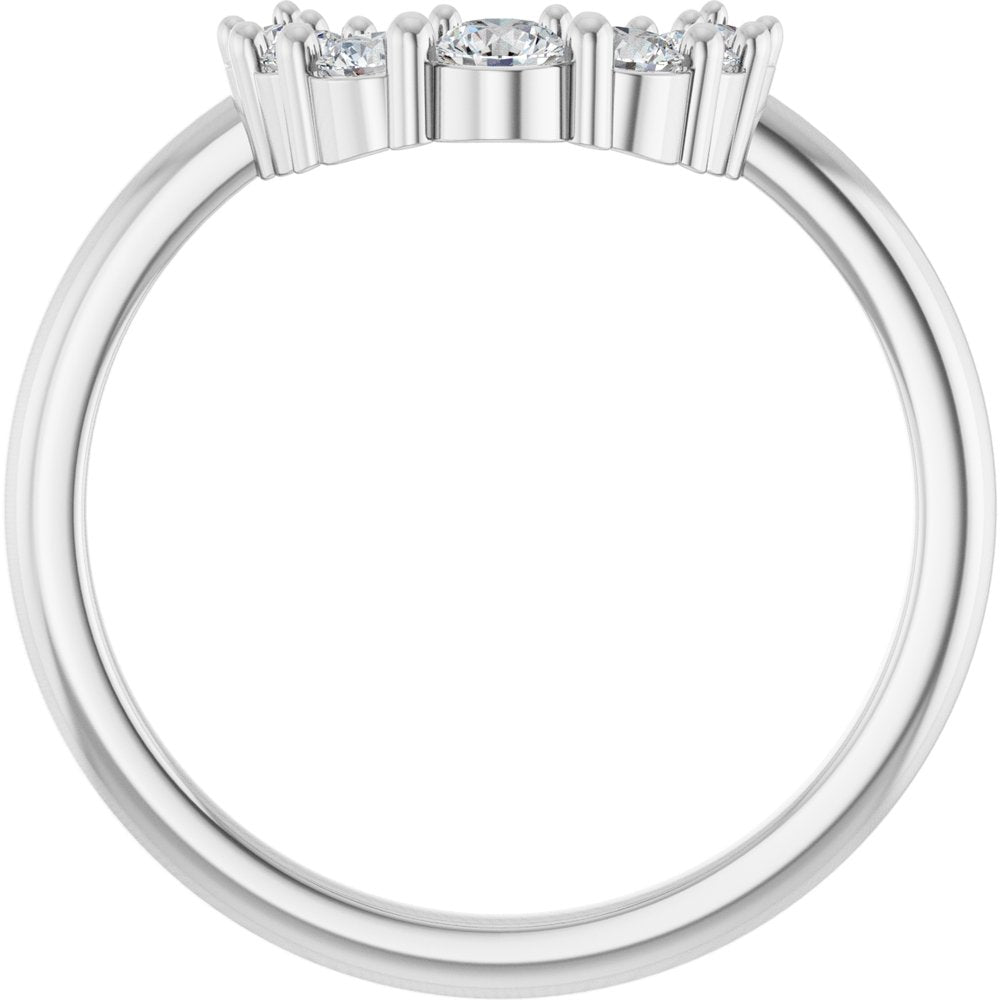 14K White Gold 1/3 CTW Lab-Grown Diamond Contour Band