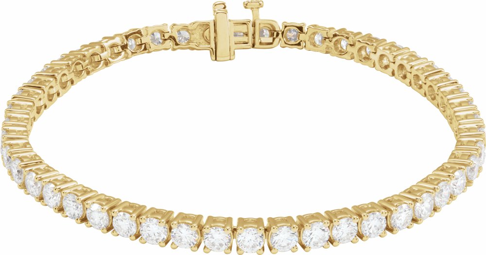 14K Yellow Gold 7 CTW Lab-Grown Diamond Line 7" Bracelet