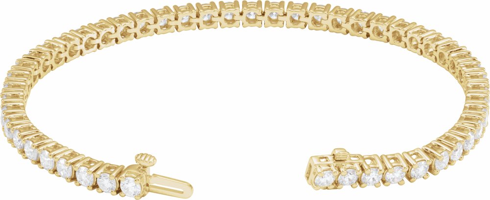 14K Yellow Gold 6 CTW Lab-Grown Diamond Line 7" Bracelet