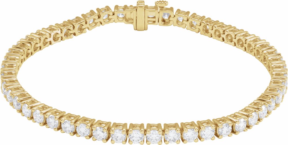 14K Yellow Gold 6 CTW Lab-Grown Diamond Line 7" Bracelet