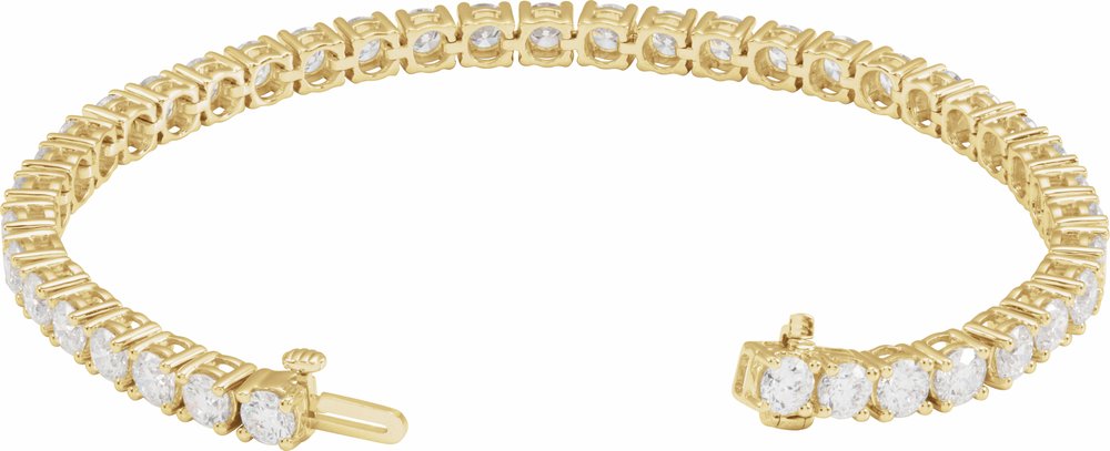 14K Yellow Gold 10 CTW Lab-Grown Diamond Line 7" Bracelet