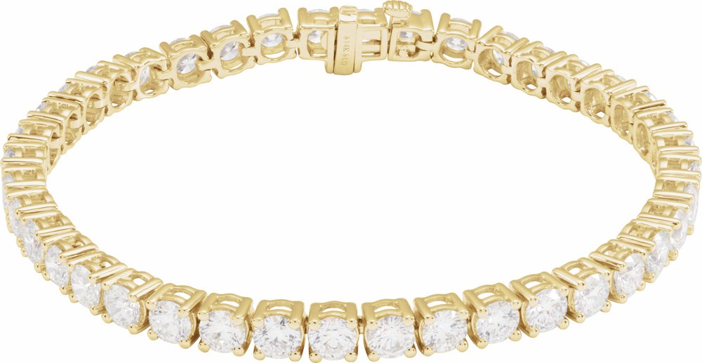 14K Yellow Gold 10 CTW Lab-Grown Diamond Line 7" Bracelet